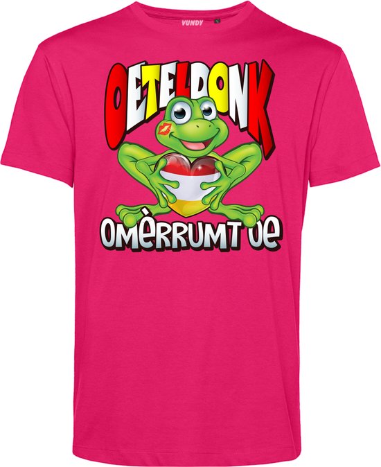 T-shirt Oeteldonk Omèrrumt Oe | Carnavalskleding heren | Carnaval Kostuum | Foute Party | Fuchsia | maat XS