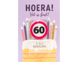 Verjaardagskaart met kaars | 60 jaar | Je bent geweldig