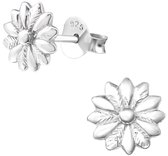 Joy|S - Zilveren bloem oorbellen - 8 mm - massief - oorknoppen