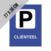 Pictogram/ bord | Parking "Cliënteel" | 27 x 36 cm | Parkeerplaats | Klanten | Parkeren | Dikte: 2 mm | 1 stuk