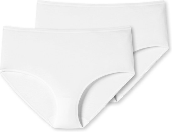 SCHIESSER 95/5 slips (pack de 2) - dames midi coton bio blanc - Taille : 42