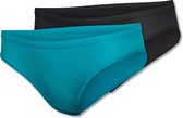 SCHIESSER Active Mesh Light slip (2-pack) - dames mini slip turquoise/zwart - Maat: 46