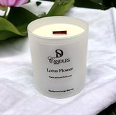 Geurkaars Lotus Flower - 9 oz - Handgemaakte Geurkaars - Woodwick Geurkaars Candle Jar | Brandtijd: 50 uur