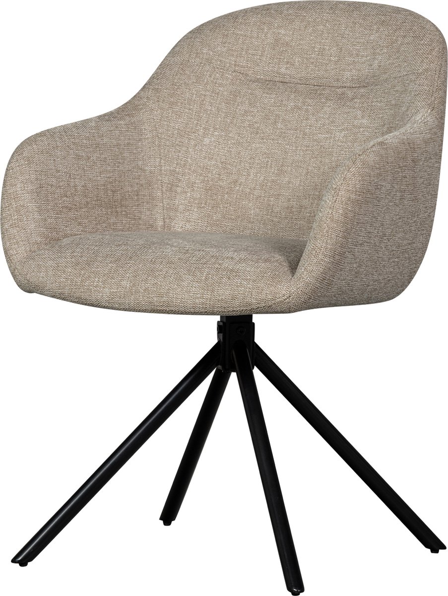 WOOOD Eetkamerstoel Grant-Jaki - Chenille - Zand - 80x56x50