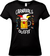 Dames t-shirt Carnavals Outfit | Carnavalskleding dames | Carnaval Kostuum | Foute Party | Zwart Dames | maat M