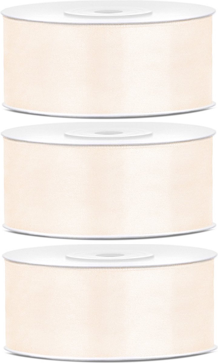 Lot De 3 Couleurs Au Design Rose - Ruban De Satin - Ruban