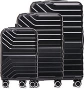 Kofferset 3-delig - Zwart - Complete kofferset - Draaibare wielen - 37L Handbagage + 65L en 100L Ruimbagage