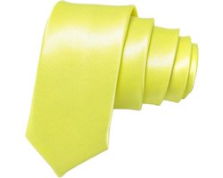 Fako Fashion - Skinny Stropdas - Smal - 5cm - Smalle Das - Effen - 145cm - Lichtgeel