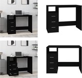 Bureau avec tiroir noir 115x50x75 cm bois d'ingénierie vidaXL