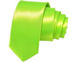 Fako Fashion - Skinny Stropdas - Smal - 5cm - Smalle Das - Effen - 145cm - Fluo Groen