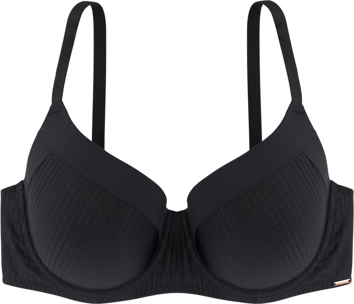 Dorina BH Carmen - T-shirt BH met Beugel - Grote maten bh met vulling met brede bh band - 95E - Zwart