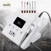 CACCIO®Premium 2.0 Nagelfrees- 65W - Wit Electrische Nagelvijl- HD Touchpad-Weinig tot geen vibratie-Inclusief 6 bitjes-Licht Handstuk - Manicure/Pedicure Voeten en Handen - Nieuwe Technologie Motor - Professioneel gebruik