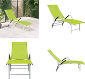 vidaXL Ligbed textileen en aluminium groen - Ligbed - Ligbedden - Ligstoel - Ligstoelen