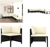 vidaXL 8-delige Loungeset met kussens poly rattan zwart - Tuinset - Tuinsets - Loungeset - Loungesets