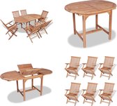 vidaXL-B-goods-7 pièces-Ensemble de jardin-Teck massif - Table et chaise de jardin - Tables de jardin - Set de table de jardin - Ensembles de table de jardin