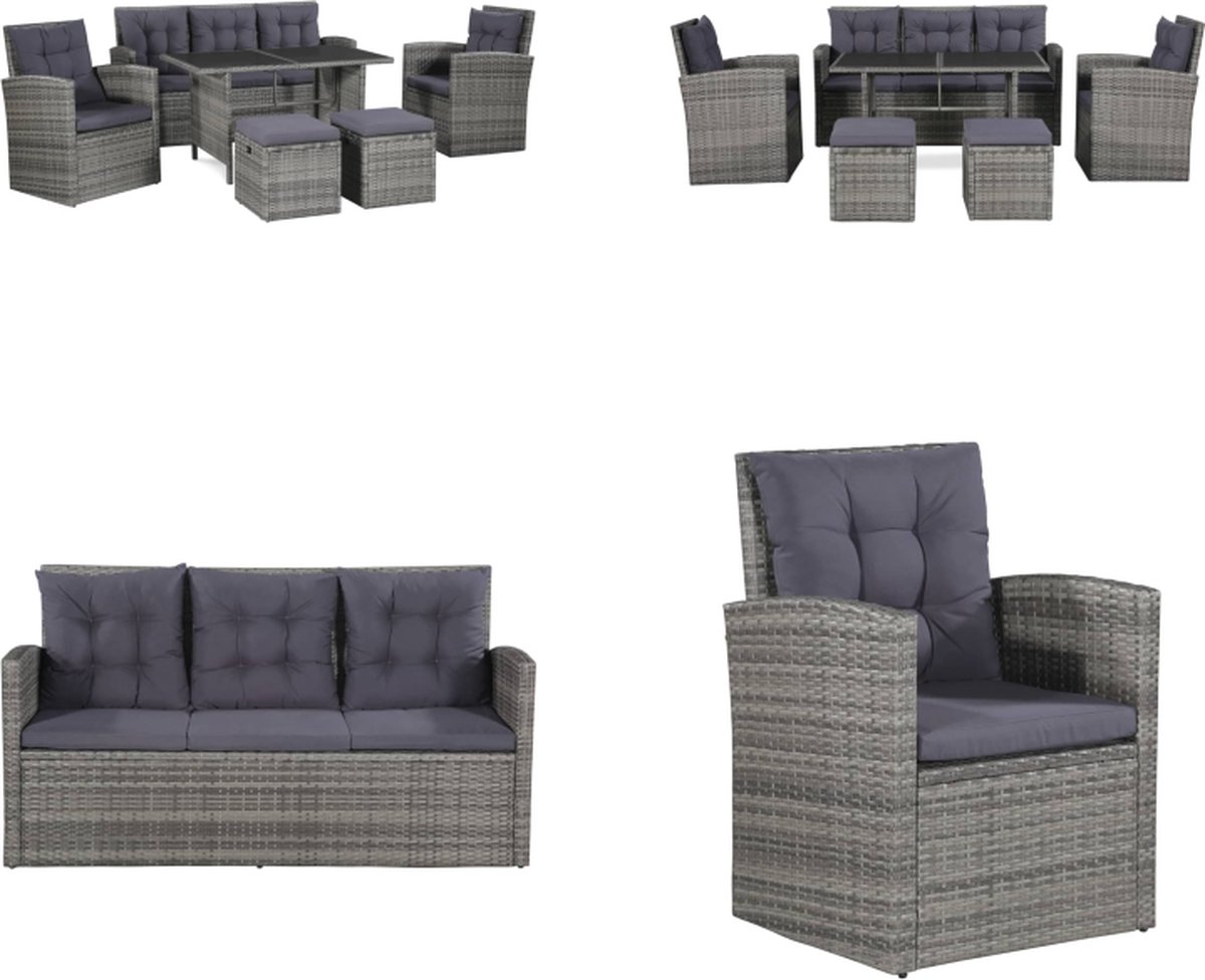 Vidaxl Bankset Grijs Loungeset