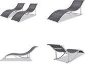 vidaXL Ligbedden inklapbaar 2 st aluminium en textileen - Ligbed - Ligbedden - Ligstoel - Ligstoelen