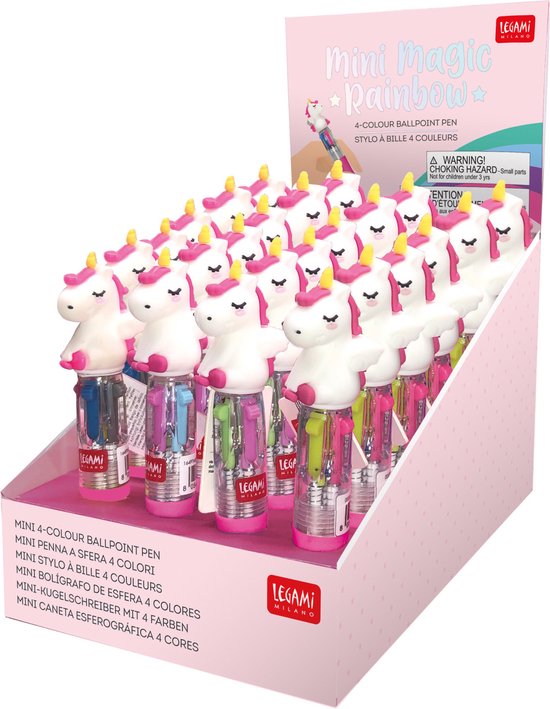Legami - 4-kleuren pen - Unicorn Mini Magic Rainbow