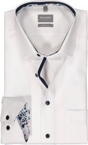 OLYMP comfort fit overhemd - mouwlengte 7 - popeline - wit - Strijkvrij - Boordmaat: 48