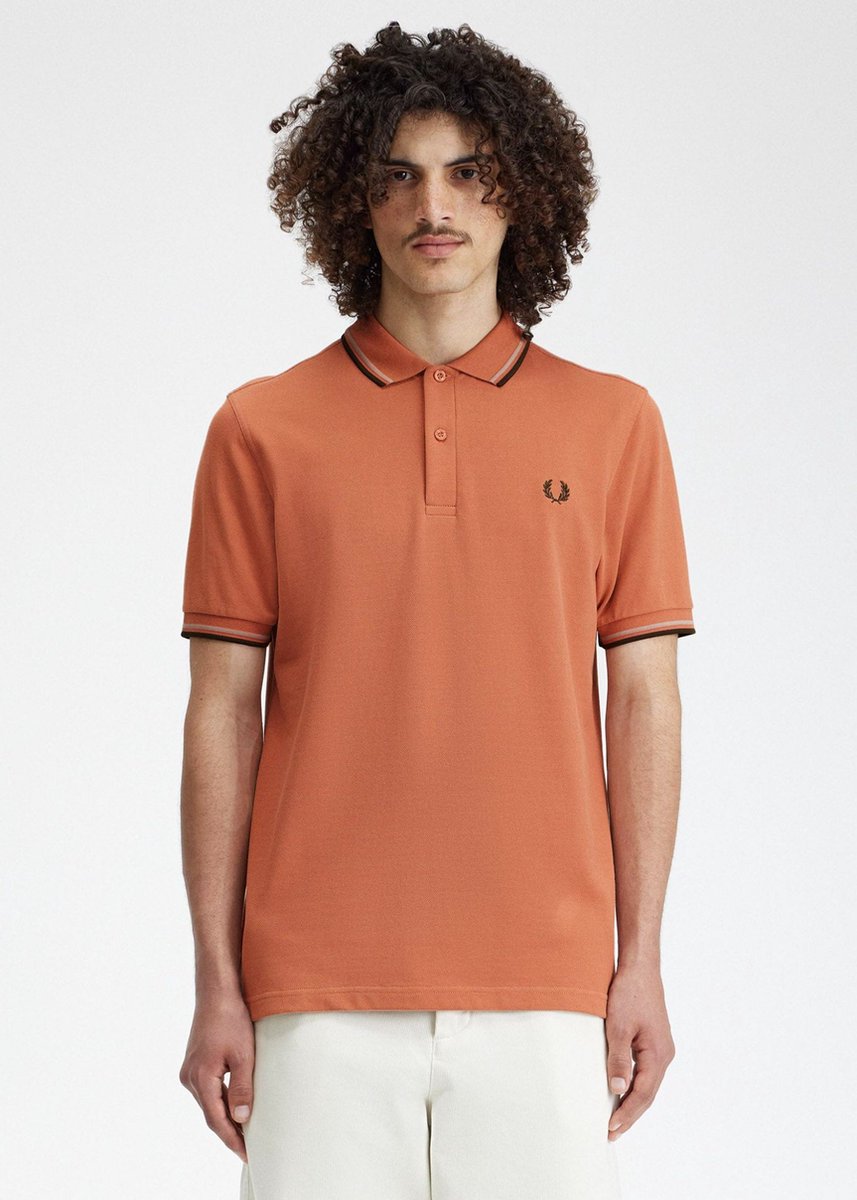 Fred Perry Twin tipped Fred Perry shirt light rust warm Groen
