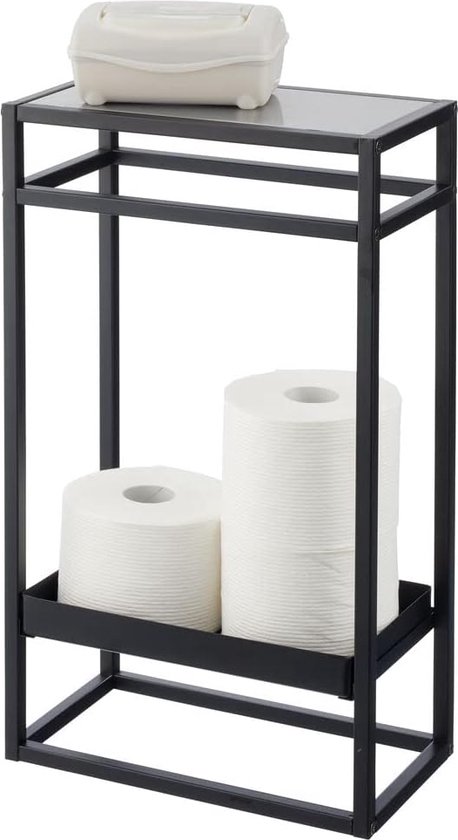 Nordix Toiletkastje - WC kastje - Badkamerkastje -Toiletrolhouder - WC rolhouder - Staand - Hout - Smal