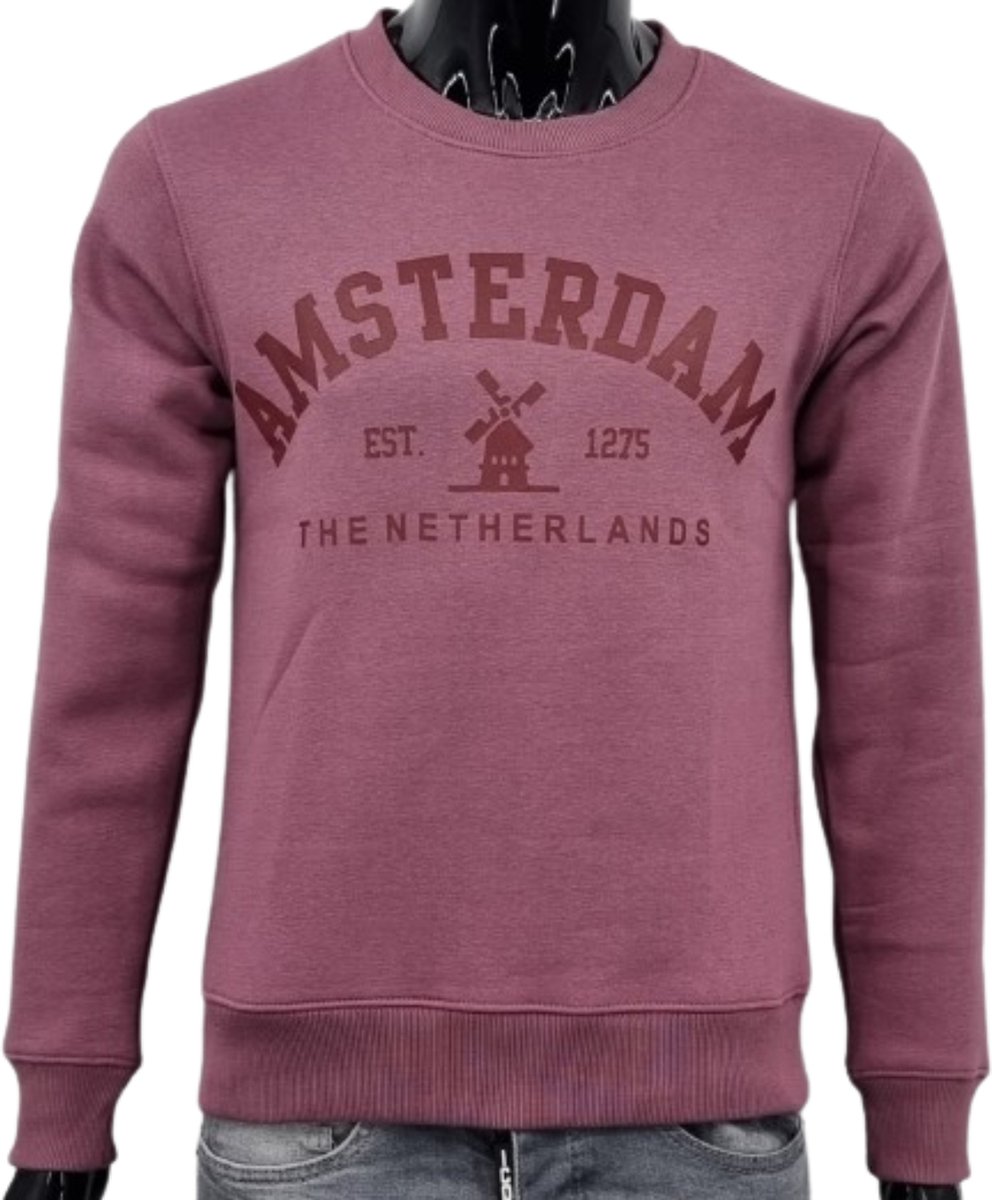 Hitman - Heren Trui - Heren Sweater - Holland Souvenir - Amsterdam Souvenir - Amsterdam Sweater - Paars - Maat S