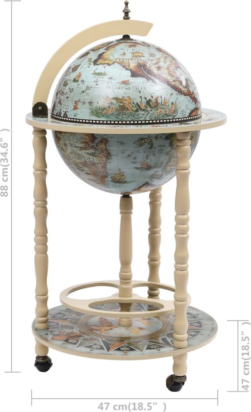Barglobe - Wereldbol met koelkast | Zoffoli | 0426774659129 | Reisboekwinkel De Zwerver