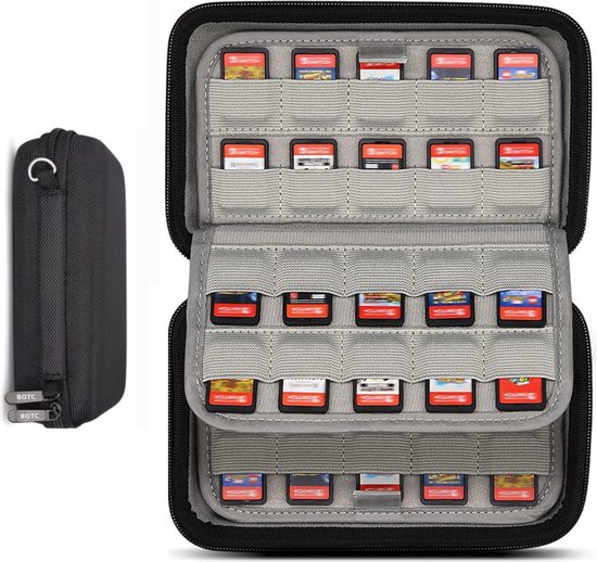 BOTC 80 Slots Game card case Geschikt voor Nintendo Switch - spel hoesje - opbergen spelletjes - opslag case - Zwart