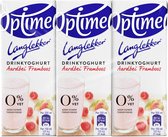 Optimel Langlekker Drinkyoghurt 0% Vet Aardbei-Framboos - 5 x 6 x 200ml - Voordeelverpakking