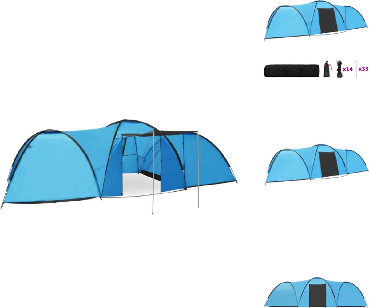 vidaXL Iglotent - Blauw - 650 x 240 x 190 cm - 8-Persoons - Ademend en duurzaam - Tent