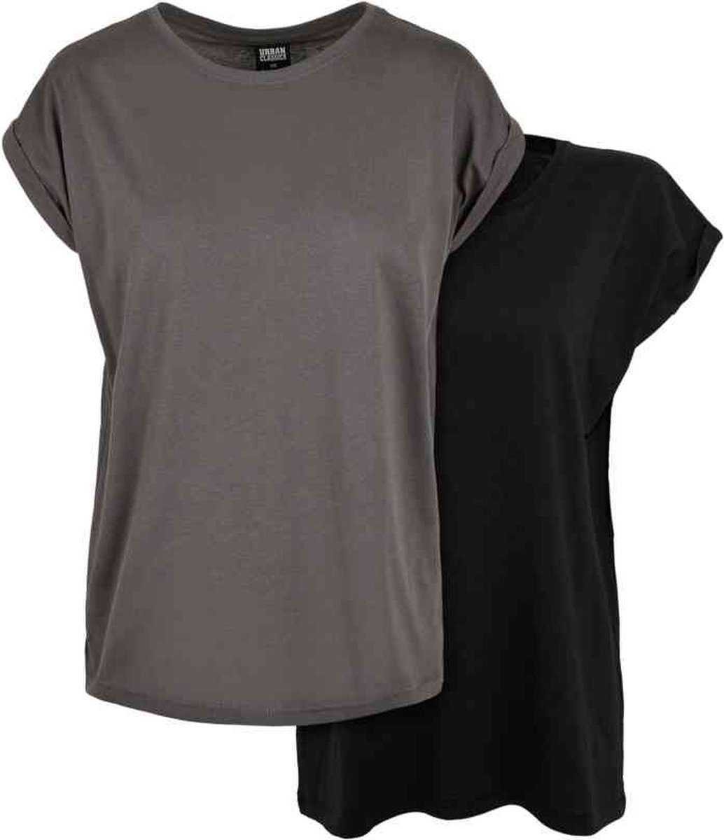 Urban Classics Extended Shoulder 2-pack Top L Grijs