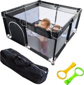 Nifkos Grondbox Baby - Zwart - Speelbox - Baby Playpen - Kruipbox voor Baby - Grondbox Kruipbox - Veilige Speelomgeving - Speelbox - Baby box