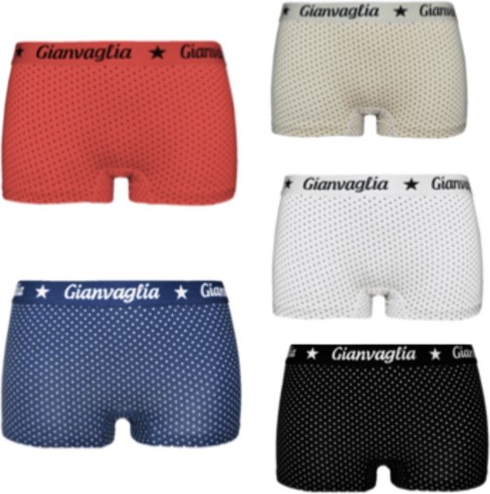 GIANVAGLIA® Deluxe GVG-8036 Lot de 5 boxers en coton pour femmes L 38-40