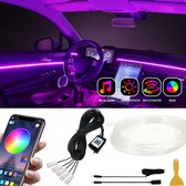 Auto Interieur LED Verlichting Set - Draadloze Bediening - Muziekgeactiveerde Modus - Eenvoudige Installatie - Sfeervolle Atmosfeerverlichting - Universele Compatibiliteit - Transformeer jouw Rijervaring!