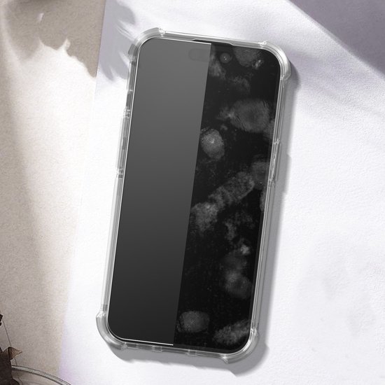 Coque adaptée pour Apple iPhone 15 Pro Max antichoc coins 9H verre trempé, transparent