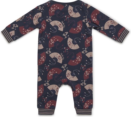 Charlie Choe - 2pack - Marine - Rouge Foncé - Combishort - Salopette - Barboteuse - Combinaison bébé - Combinaison - Combinaison naissance - Barboteuse - Eventails - Geishas - Taille 50