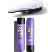 Matrix - So Silver - Neutraliserend - Shampoo + Conditioner + KG Ontwarborstel - Neutraliseert Blond, Grijs en Wit Haar - 300ml