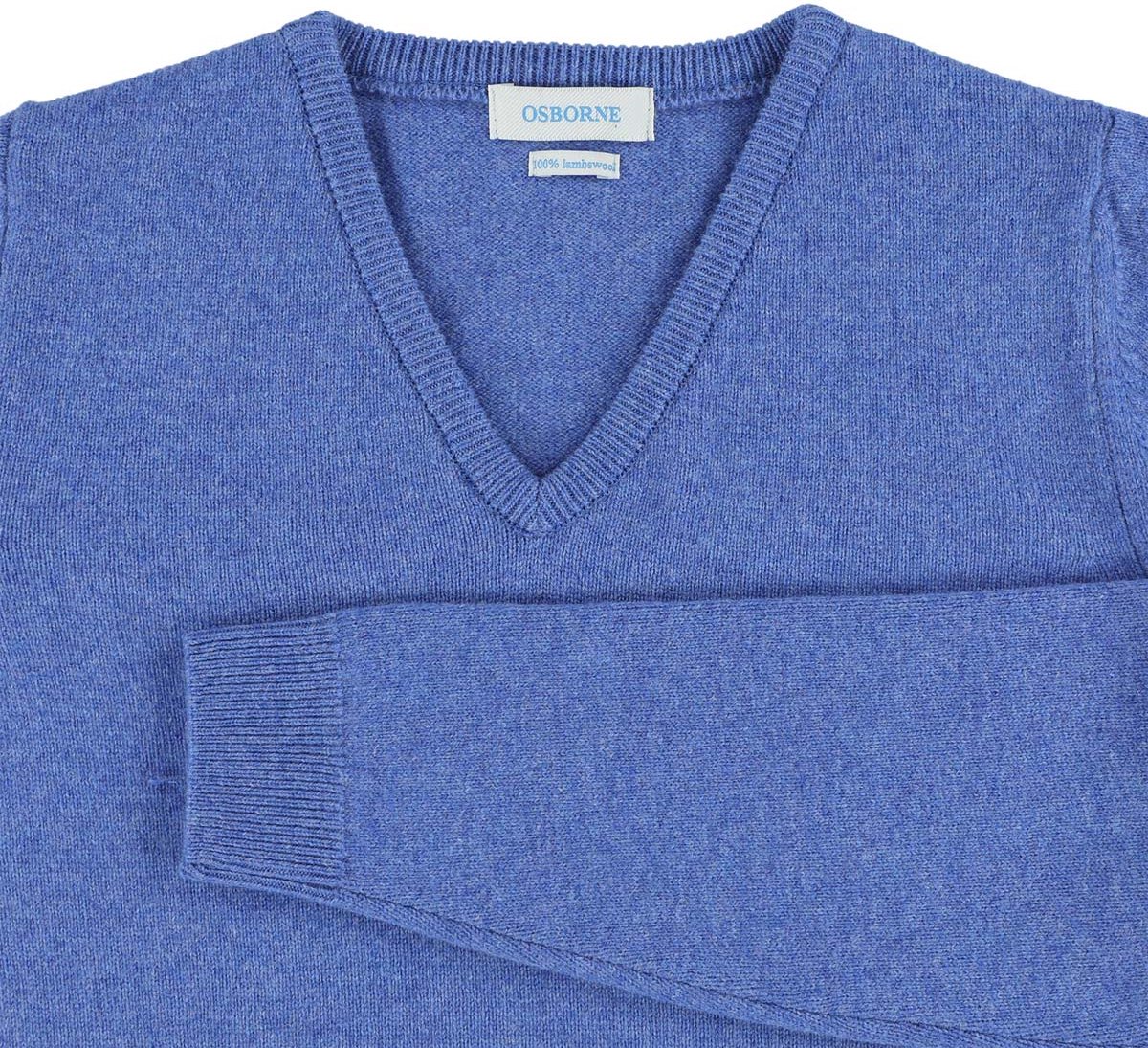 Osborne Knitwear Trui met V hals - Dames - Lamswol - River - XS