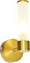 Olucia Callum - Moderne Badkamer wandlampen - Glas/Metaal - Goud;Wit