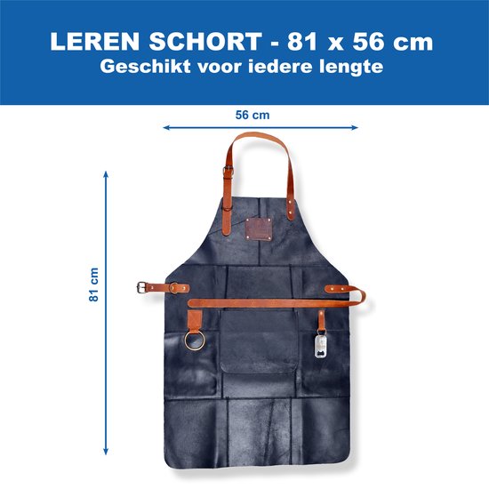 Leren BBQ schort bedrukt met naam