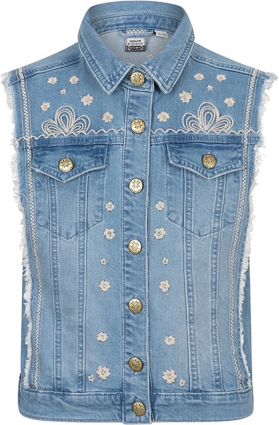 Indian Blue Jeans Denim Gilet Embroidery Blazers Meisjes - Blauw - Maat 176