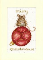 Borduurpakket kerstkaart Merry Christmouse - Bothy Threads