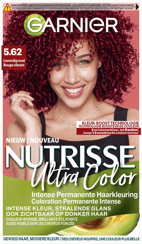 Foto: Garnier nutrisse ultra color 5 62 levendig rood voedende haarverf