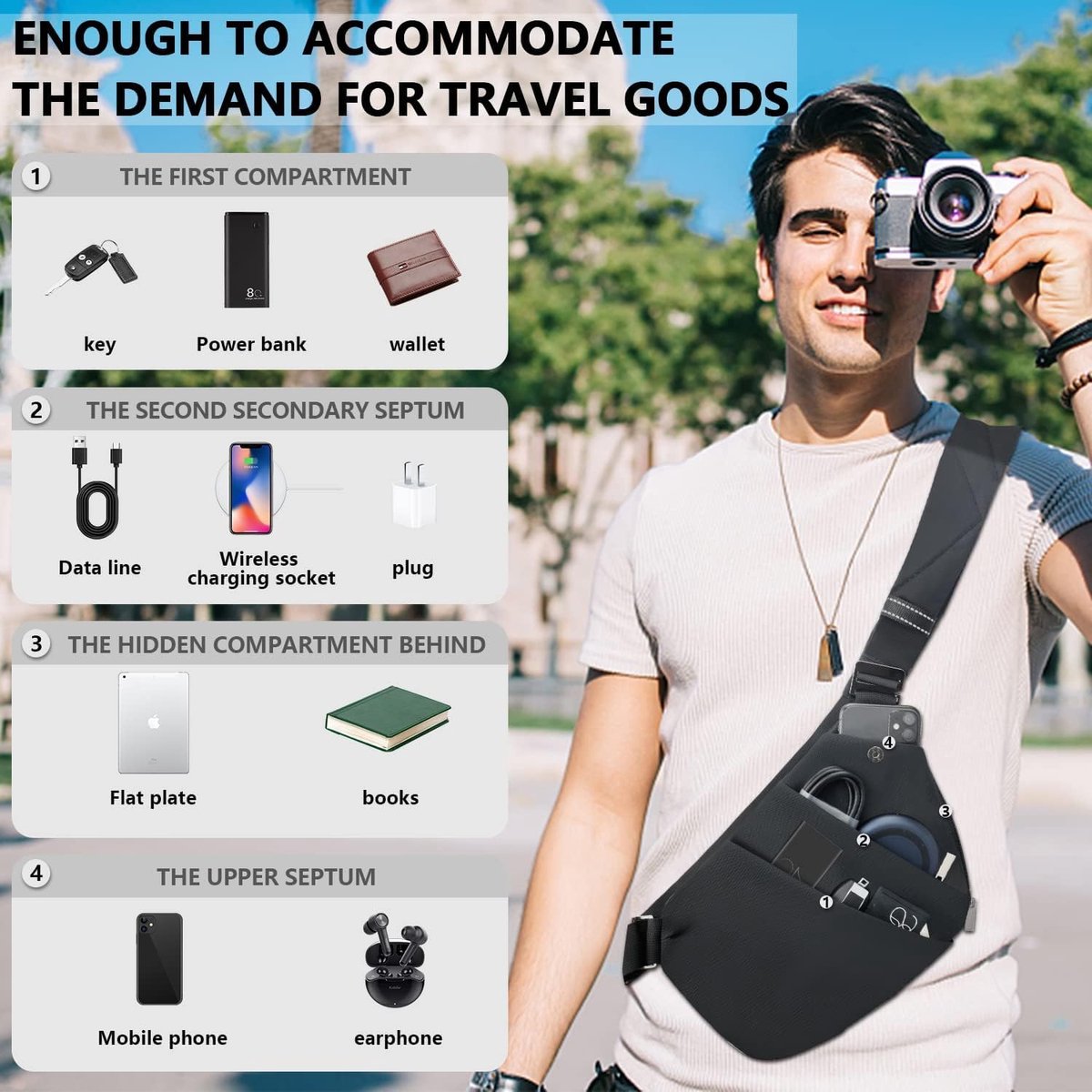 Heren Borsttas met Douane Anti-diefstal Slot / USB 3.0 Oplaadpoort Kleine Crossbody Tas Enkele Schouder Messenger Bag Mannelijke Waterdichte 9.7 inch Tablet Tas kopen vanaf een prijs van 16