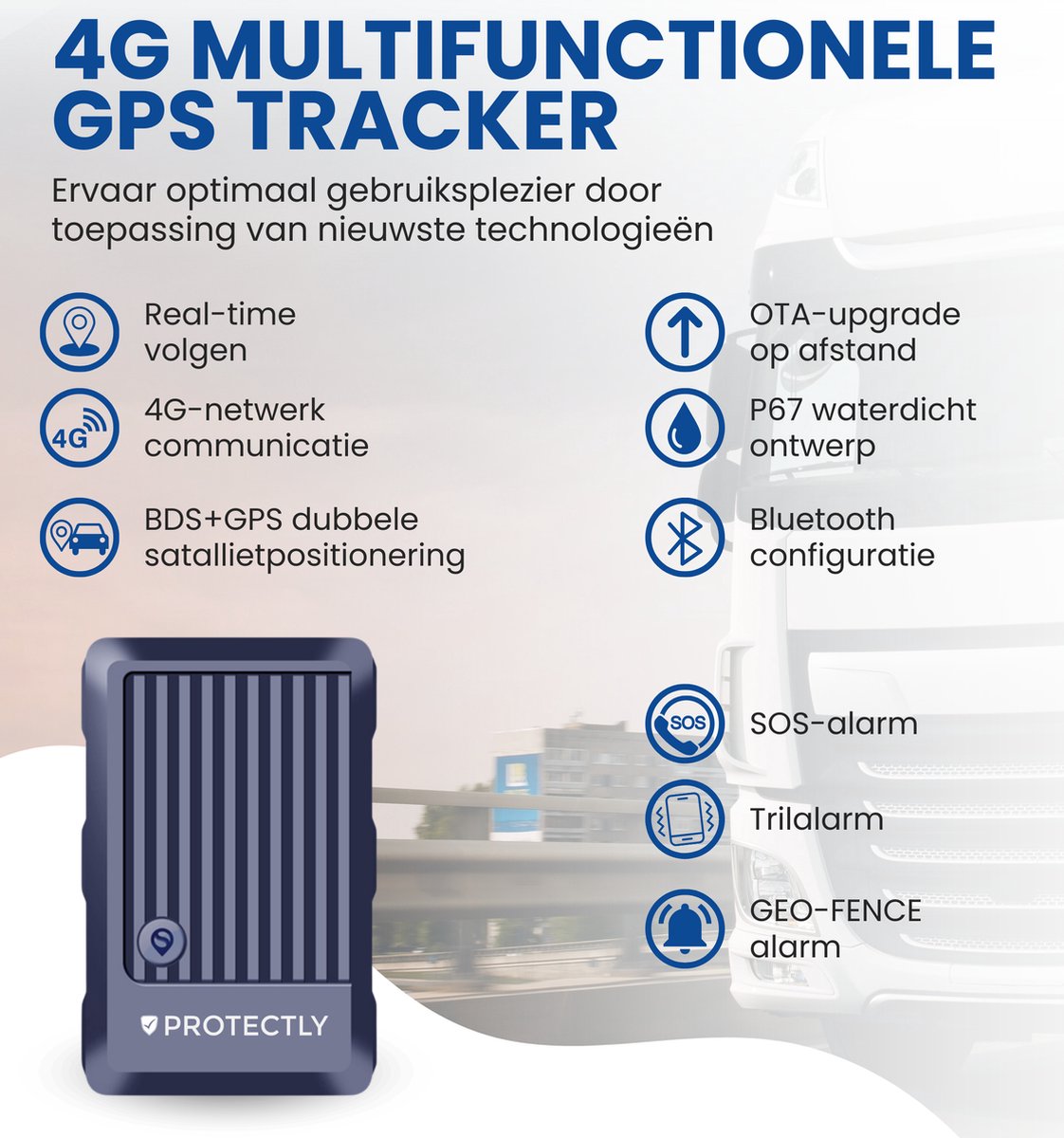 Traceur GPS Protectly sans abonnement – ​​Traceur GPS avec SIM – Traceur GPS  aimanté