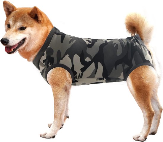 Honden Romper - Honden recovery suit voor na de operatie - kleur camouflage - maat XXXL