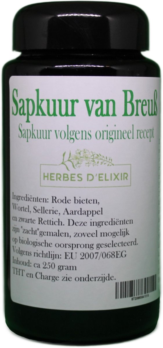 Goedkoopste Herbes D'elixir Breuß Sapkuur – 250 Gram – Origineel Recept - Gezondheidsproduct - Detoxkuur