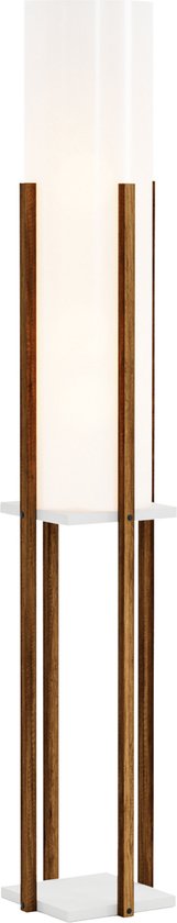 Lampe sur pied Gisborne 146x25x25 cm E27 couleur noyer et blanc