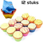 DW4Trading Moules à Cupcakes en Silicone Étoile - Lot de 12 Pièces - Ø7 cm