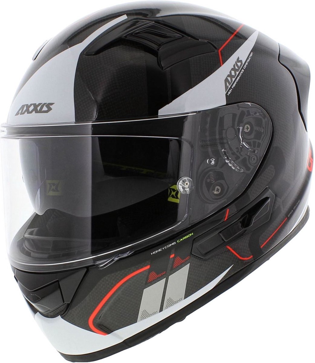 Axxis Racer GP Carbon SV integraal helm Spike glans wit S